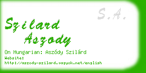 szilard aszody business card