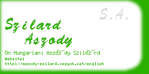 szilard aszody business card